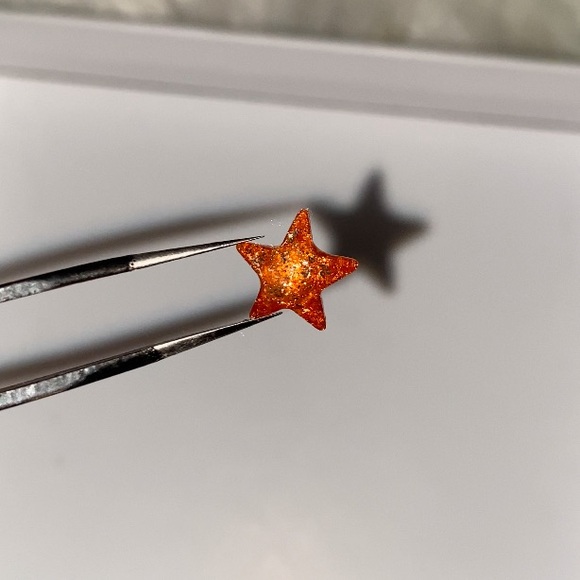 10pcs 3D Nail Charm Orange Glitter Large Stars - Made For All Lengths! - Picture 1 of 9